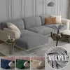 Chaves de cadeira Velvet Soild Color Sofá Seat Almofada elástica macia Removável para sales de canto da sala de estar slipcovers spandex