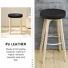 Chair Covers 2 Pcs Stool Cover Round Seat Black Tablecloth Dressing Protector Dust-proof Pu Plastic