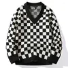 Maglioni maschi 2023 uomini maglione maglione maschio pullover nero pinover oversize a vcalto harajuku abbigliamento da uomo invernale