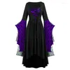 Casual jurken Halloween -kostuums voor vrouwen plus size gotische vintage jurk schedel kanten belmouw sexy up vampire spook spook bruid cosplay