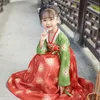 Sukienki dla dziewczyn Summer Małe dziewczynki Korzystanie z długich rękawów sukienki małej dziewczynki elegancka chińska starożytna sukienki na r230824