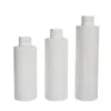 Förvaringsflaskor plastflaska tom vit runda 3oz 4oz 5oz 100 ml120 ml150 ml bambu trä pump återfyllbar kosmetisk förpackning lotion 20 st