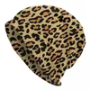 Bérets Léopard Cheetah Motif Bonnet Bonnet Unisexe Hiver Chaud Bonnet Homme Tricot Chapeau Animal Peau Imprimer Taches Skullies Bonnets Chapeaux