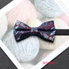 Laço amarra linbaiway paisley estampa floral arestas para casamento masculino machado de pescoço de pescoço smokwaros bowtie masculino cravat