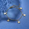 Urok bransolety koreańskie urocze gwiazda księżyca motyl wisiorek bransoletka dziewczyna modna stal ze stali nierdzewnej Regulowana łańcuch biżuterii Prezent biżuterii