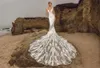 Bröllopsklänningar sjöjungfru 2023 Deep V-hals ärmlös med långöppen back gifte sig med anpassade plus storlekar vestidos de novia