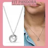 Chains 2023 Luxury S925 Sterling Silver O-shaped Pendant Family Love Women Pan Necklace For Wedding Gifts Couples Fashion Charm Jewelry