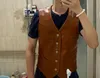 Herenjassen groothandel Amerikaanse stijl vintage bruin lederen vest heren casual slanke olie koeienhuid jaskwaliteit 230824