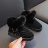 Boots Girls Snow Boots Winter Warm Plush Non-Slip Children Ankle Boot Plaid Comfort Little Girl Thick Velvet Cotton Fur Shoes F08281 L0824