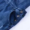 Jeans maschile 2023 tute strappate Hi Street Street Angogated Biban Materons per i pantaloni da tute da uomo Romper maschi