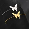 Link Bracelets High Quality Stainless Steel Butterfly For Women Chain Charm Adjustable On The Hand Jewelry Gifts Trend