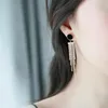 Studörhängen Yun Ruo 2023 Elegant Round Tassel Earring Woman Rose Gold Color Titanium Steel Jewel Girl Gift Party Never Fade Wholesale