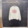 Erkek Hoodies Sweatshirts MM6 Margiela Kırmızı Köpük Baskı Yuvarlak Boyun Sweatshirt Erkeklerin Yüksek Kaliteli Gevşek Konforlu Mektup Pullover 230823