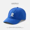 Unisex Cotton Blend Letter R Embroidered Baseball Cap for Men Women Adjustable Washed Vintage Trucker Caps Classic Outdoor Sports Dad Hat