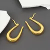 Hoop Earrings PANJBJ Silver Color Geometric Oval Small For Women