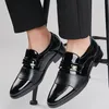 SURET BUTY Luksusowe czarne skórzane buty na wesele formalne Oxfords Plus Size 38-48 Business Casual Office Buty robocze poślizg na sukience Buty 230824