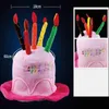 10pcs Plush Happy Cake Hat dla mężczyzn Kobiety Rozmiar dla dzieci Dorosły Costume Costume Dekoracja odzieży Dekoracja Cosplay Birthday HKD230823