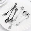 Zestawy naczyń obiadowych Zestaw sztućców ze stali nierdzewnej Złota Royal Tea Spoon Forks Knoves Kitchen Western Dinner Silverware Prezent naczyń stołowych