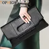 Avondtassen TOPHIGH Slangpatroon Dameshandtassen Echt leer Mode Envelop Clutch Bag Voor 2023 Dag Koppelingen Polsbandje 230824