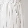 Pantalon en coton et lin pour hommes été coupe ajustée taille moyenne cordon rayé poche pantalon décontracté Simple classique respirantLF20230824.