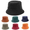 Bérets seau chapeau femmes hommes velours côtelé pêcheur rétro mode automne hiver fond plat Bob Gorro Hip Hop Panama chapeaux casquettes