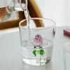Kieliszki do wina 3D Kreatywne kubki przezroczyste kubki z uchwytem kawy kubek urocze butelki z wodą odporne na ciepło Milk Coupe Festival Prezenty