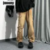 Męskie dżinsy Y2K estetyczna moda hip hop pentagram wiosna jesienna hongkong styl ins luźne zwykłe proste szerokie nogi długie spodnie 230825