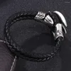 Braccialetti fascino in pelle corda bracciale croce maschile di piuma di piuma di gioielli