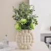 Vases White Biscuit Vase Living Room Bedroom Desktop Flower Arrangement Container Art Home Decoration Accessories Ceramic