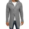 Camisolas masculinos 2023 Autumn Winter malha com capuz Cardigan Sweater Long Slim Fit Men Hip Hop punk malha