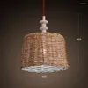Lampy wisiork w Azji Południowo -Wschodniej w chińskim stylu bambus rattan sztuka edison lampa restauracja herbaciana herbata