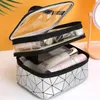 Torby kosmetyczne Kobiety Wodoodporne kosmetyczne torba do mycia Portable PU Make Up Organizer Torby Travel Toaletapt Storage Torebka kosmetyka Makeup Pudełko 230823