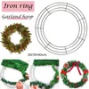 Weihnachtsdekorationen 2021 ganzjähriges Metall -Eisenkranz -Ringrahmen DIY Hochzeit Weihnachtsfeier Party Tür Dekor J2Y2346