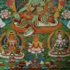 Altre forniture per feste di eventi 36 "Tibet Tibet Ricolata ricamata Buddhismo di seta verde Tara Kwan-yin Tangka Thangka Murale Buddha Home Decor 230823