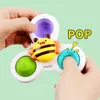 Toupie bébé Spinner Top jouets Montessori enfants bain rotatif Fidget filature Pop-up ventouse sensorielle doigt jouet pour les tout-petits 230818