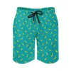 Herren -Shorts Sommerbrett Bananendruck Sport grün gelbes Muster Strand Kurzhose Freizeit schnelle trockene Schwimmstämme großer Größe große Größe