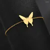 Link Bracelets High Quality Stainless Steel Butterfly For Women Chain Charm Adjustable On The Hand Jewelry Gifts Trend