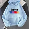 Herrtröjor Frank O-Ocean Blond Hoodie Men/Women Design Pullover Casual Loose Clothing Autumn/Winter Sweatshirts Fashion Light Strech