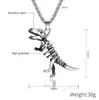 Pendant Necklaces DARHSEN Male Men Dinosaur Bone Pendants Silver Color Metal 60cm Stainless Steel Chain Fashion Jewelry 2023