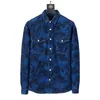 Chemises décontractées pour hommes Chemise Veste de haute qualité Letterpatterndenim Manteau mi-long élégant avec col rabattu Design à simple boutonnage Hommes