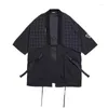 Etnische kleding Spring Summwe Loose Men Coat Jacket Plus Maat 3xl Japans Kimono Cardigan Traditionele Samurai -kostuum Hip Hop Street