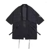 Ropa étnica Primavera Summwe Hombres sueltos Abrigo Chaqueta Talla grande 3XL Japonés Kimono Cardigan Tradicional Samurai Traje Hip Hop Street