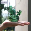 Hallowmas Mini Narguilé Citrouille Monstre Dab Rigs Bong En Verre Vert Pour Herbe Sèche Fumer Nouveauté Style Pipe À Eau Barboteur Percolateur 14mm Coup