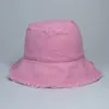 Large Brim Chapeaux Seau France Pastis Raw Edge Chapeau Dames Bob Plage Pêche Sport En Plein Air Pull Up Pêcheur Panama En Gros 230823