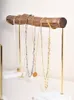 Decorative Objects Figurines Jewelry Display Stand Original Bracelet Storage Rack Removable Natural Wood/Brass And Marble Display Detachable 230823