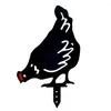 Garden Decorations Stake Black Chicken Shape Strong Construction Acrylic Decorative For Yard