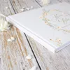 Outros suprimentos para festas de eventos Livro de visitas de casamento Flores brancas 38 folhas Livro de visitas personalizado Alternativa para decoração de casamento Álbum A4 Po Mariage Gift 230824