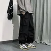 Mens Pants Spring Summer Fashion Cargo Men Solid Color Elastic Midje Wide Leg Casual Oversize Baggy for Women 230825