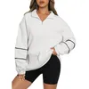 Sweat-shirt à capuche pour femmes, surdimensionné, ample, décontracté, épaules tombantes, manches longues, pull tunique avec détresse