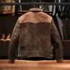 Men's Jackets 2023 Top Camel Leather Three Pocket Jacket for Men Brand Vintage Coat Plus Size 6XL 230824